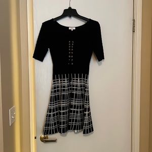 Black and white mini dress